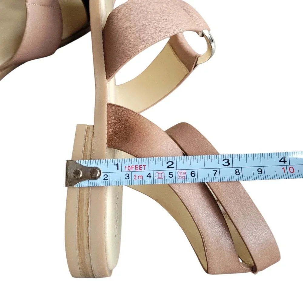 SOLE SOCIETY 7.5M Neutral Leather Sallan O-Ring Sandal Women